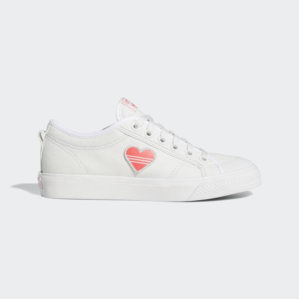 Originals Adidas Nizza Trefoil Dama Romania - Albi/Rosii/Negrii EF5074